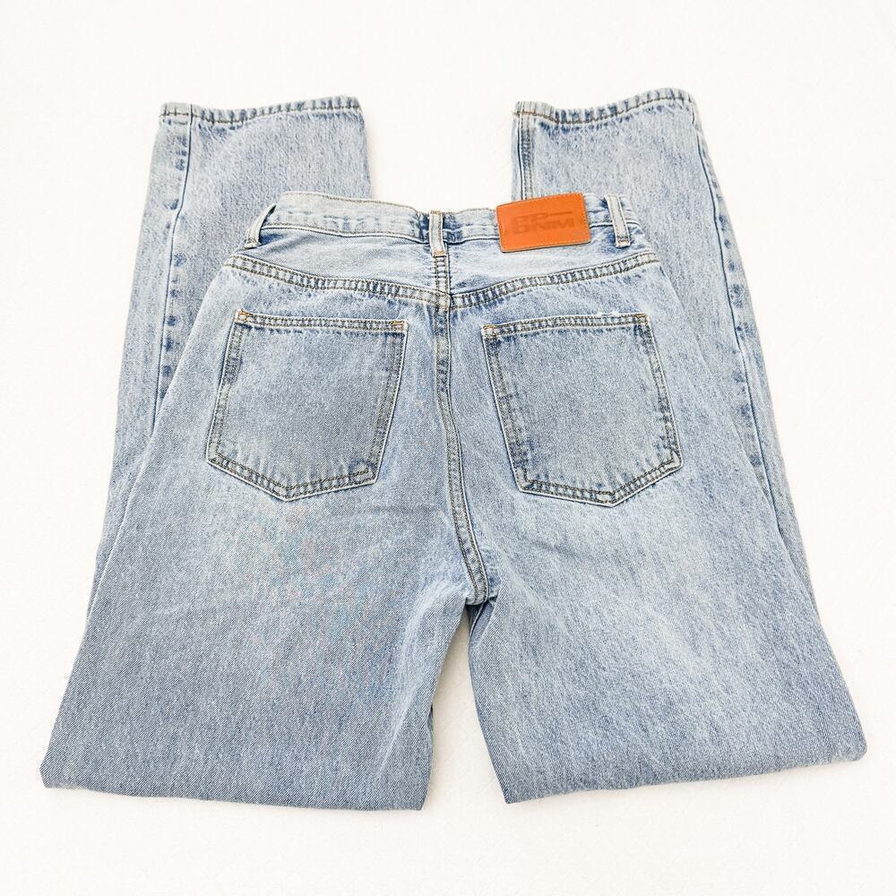 Princess Polly Assymetric Button Front Straight Light Wash Denim Jeans Size 0 - Picture 8 of 9